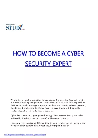How to Become a Cyber Security Expert
