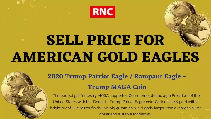 sell price for american gold eagles 2020 trump