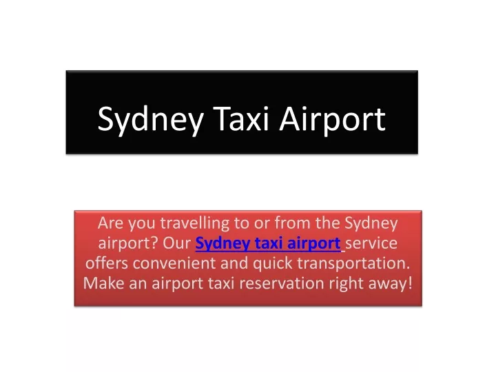 sydney taxi airport