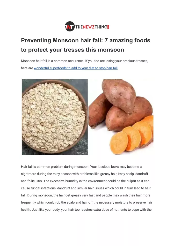 preventing monsoon hair fall 7 amazing foods