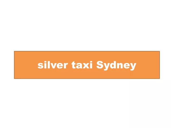 silver taxi sydney