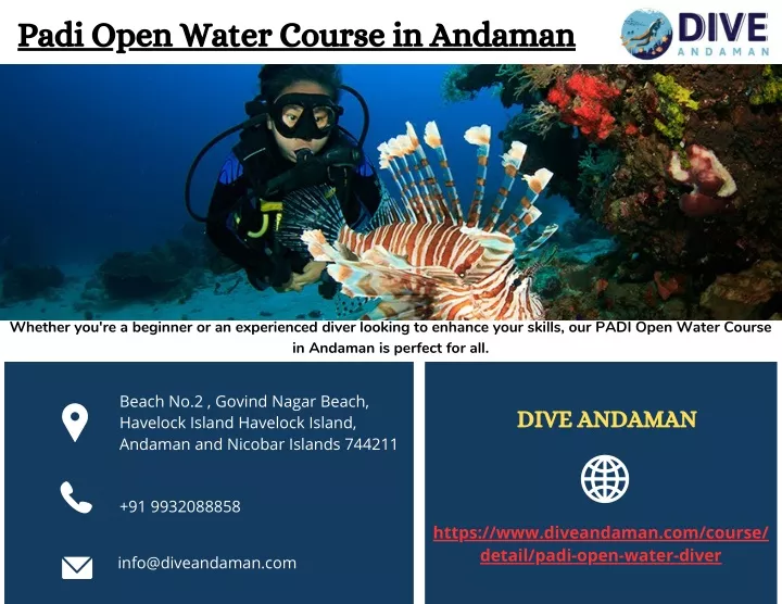 padi open water course in andaman