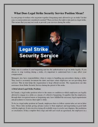 What Does Legal Strike Security Service Position Mean