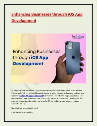 enhancing businesses through ios app development