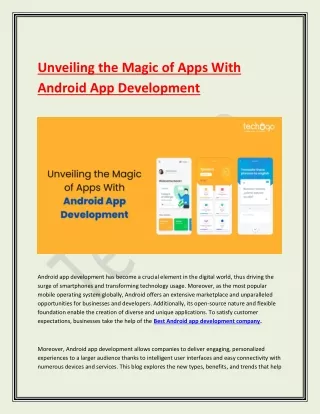 unveiling the magic of apps with android
