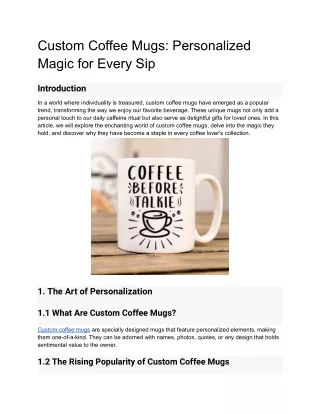 Custom Coffee Mugs_ Personalized Magic for Every Sip
