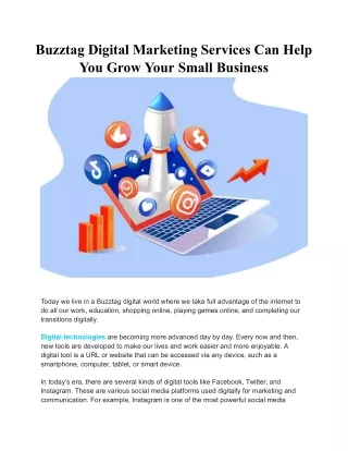 Buzztag Digital Marketing Services Can Help You Grow Your Small Business