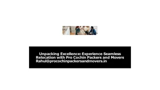 Packers and Movers service in Kochi