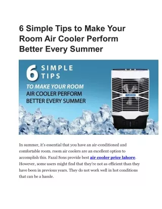 6 Simple Tips to Make Your Room Air Cooler Perform Better Every Summer