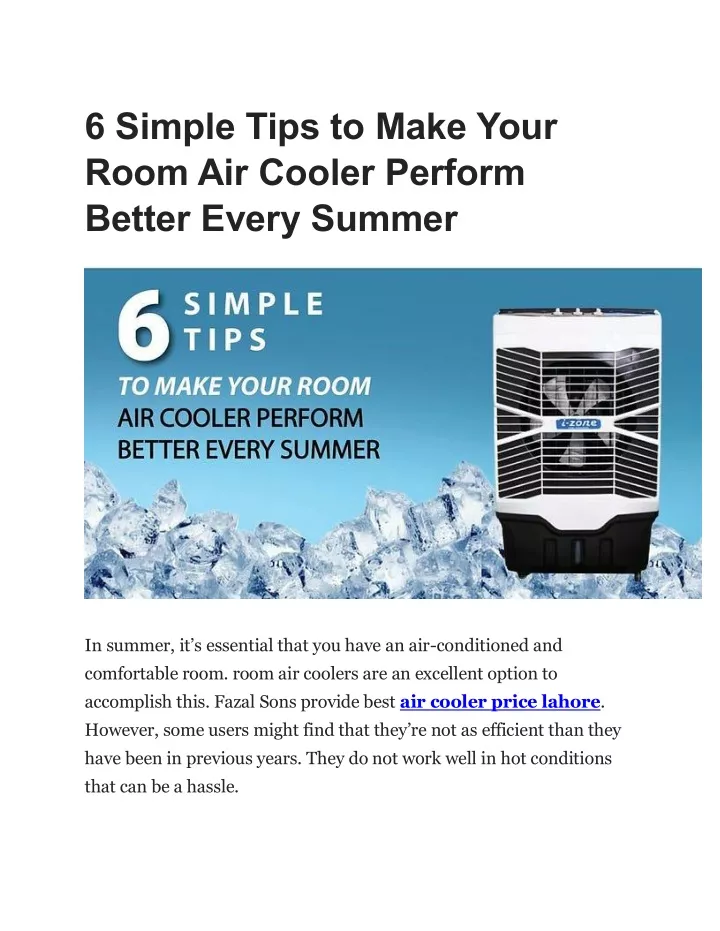 6 simple tips to make your room air cooler