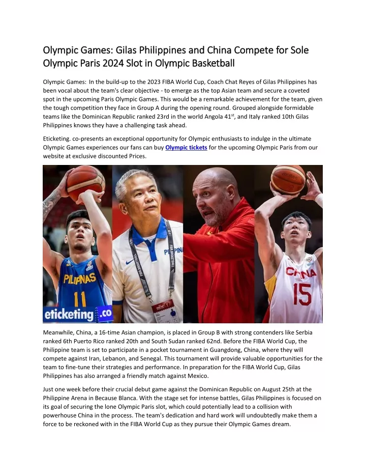 olympic games olympic games gilas philippines