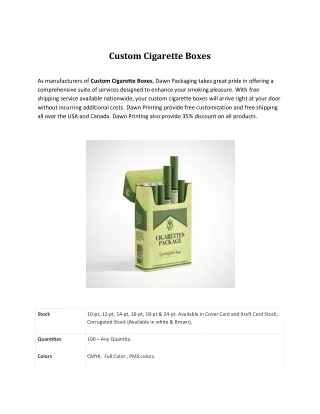 custom cigarette boxes