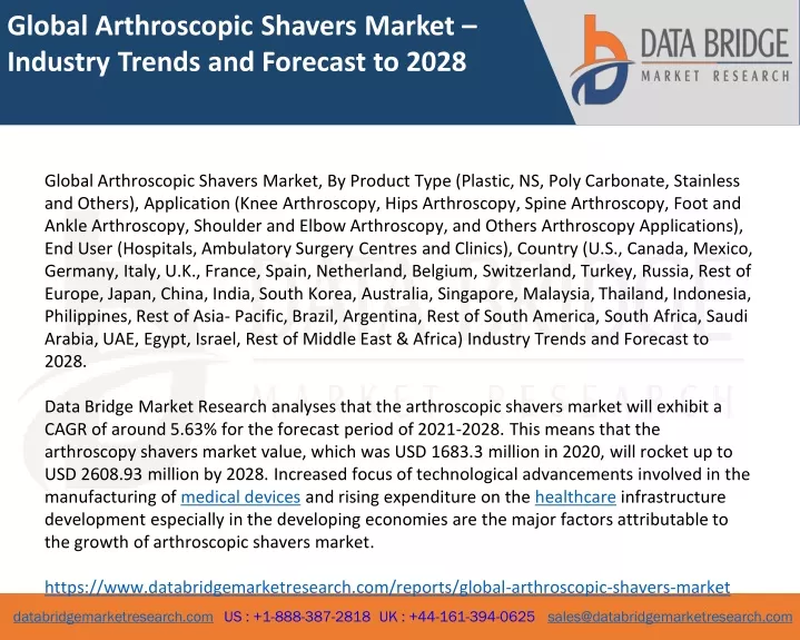 global arthroscopic shavers market industry