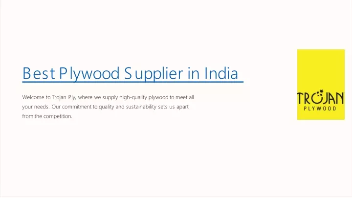 best plywood supplier in india