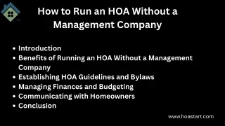 How to Run an HOA Without a Management Company