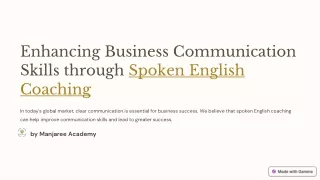 Enhancing Business Communication Skills through Spoken English Coaching