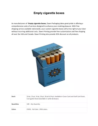 empty cigarette boxes