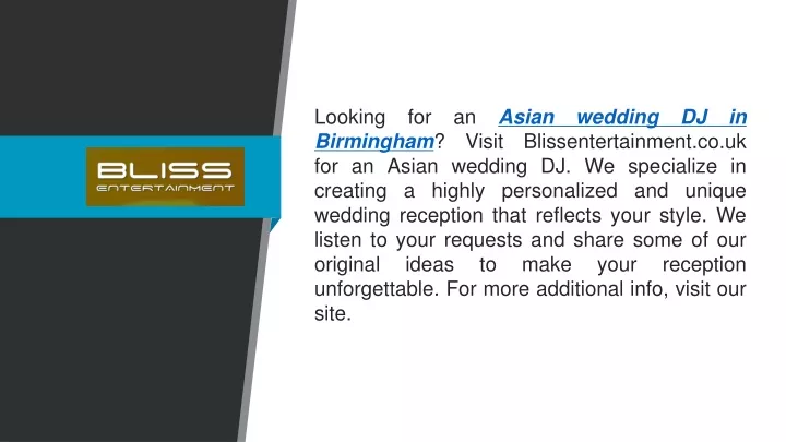 looking for an asian wedding dj in birmingham