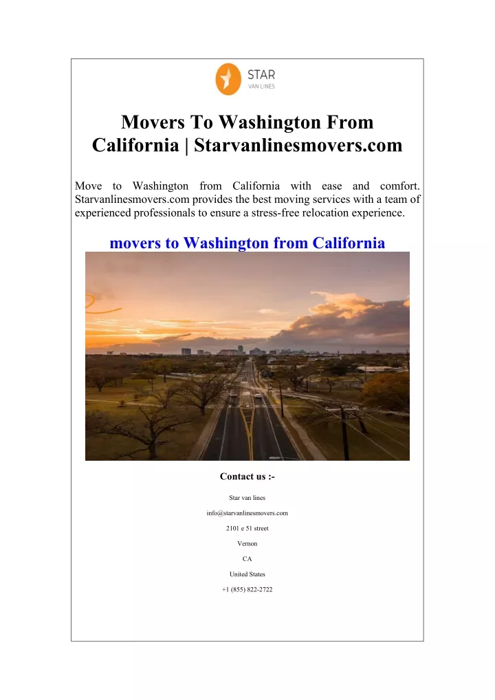 movers to washington from california