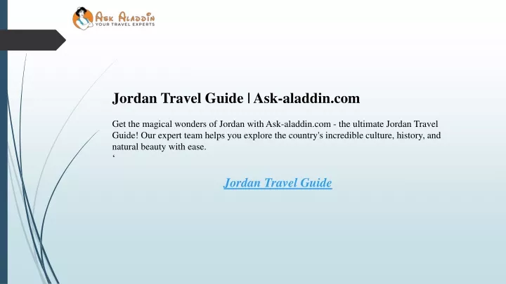 jordan travel guide ask aladdin