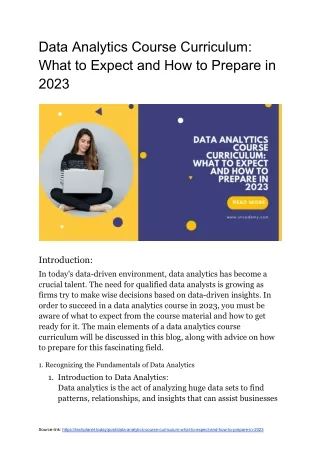Data Analytics Course Curriculum_ What to Expect and How to Prepare in 2023