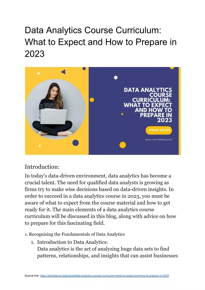 data analytics course curriculum what to expect