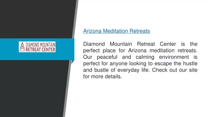 arizona meditation retreats diamond mountain