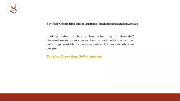 buy hair colour ring online australia