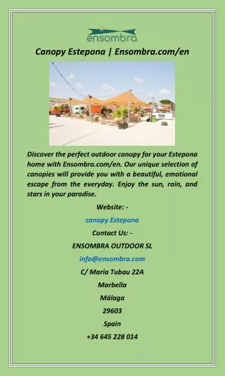 Canopy Estepona  Ensombra.comen