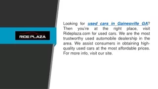 Used Cars in Gainesville Ga Rideplaza.com