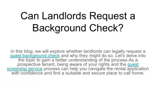 Can Landlords Request a Background Check_