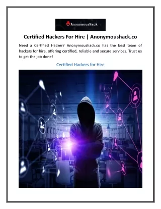 Certified Hackers For Hire  Anonymoushack.co