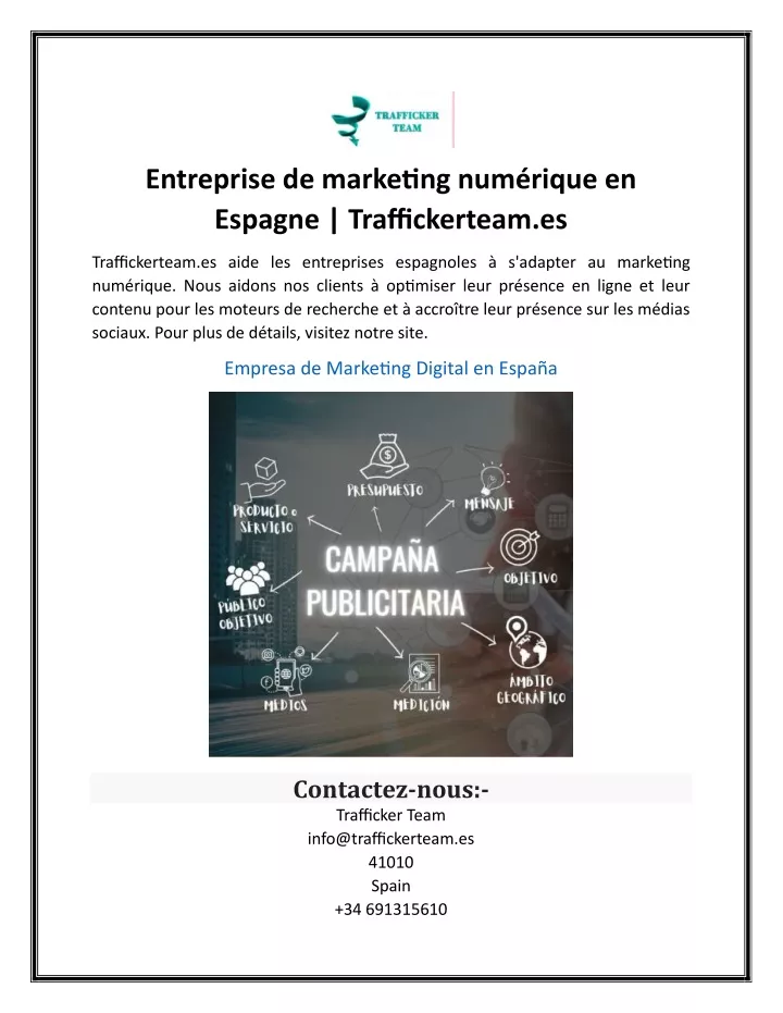 entreprise de marketing num rique en espagne