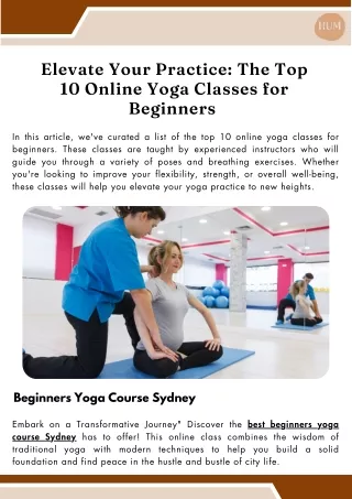 Elevate Your Practice The Top 10 Online Yoga Classes for Beginners