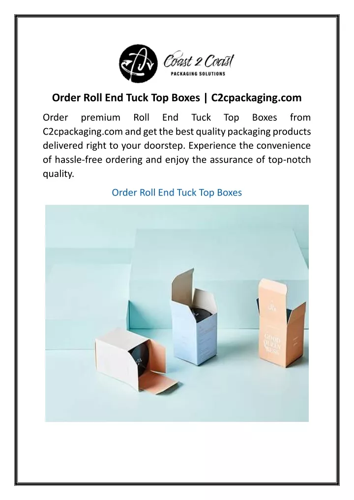 order roll end tuck top boxes c2cpackaging com