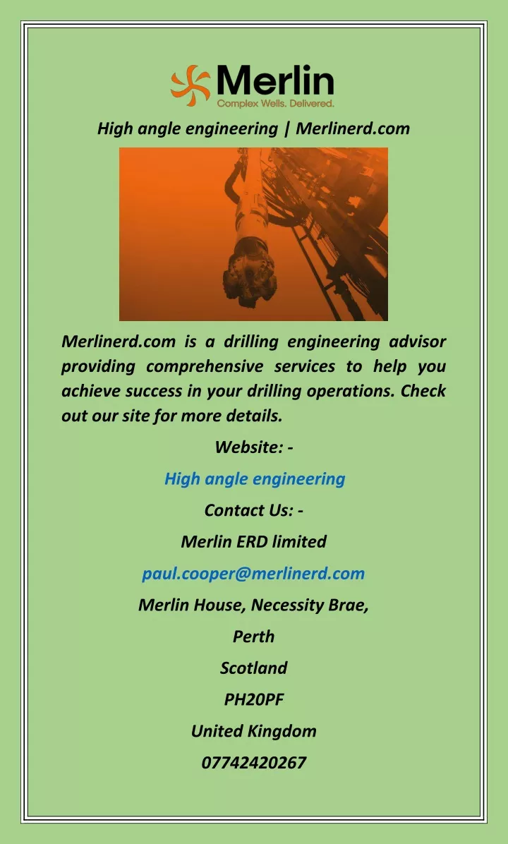 high angle engineering merlinerd com