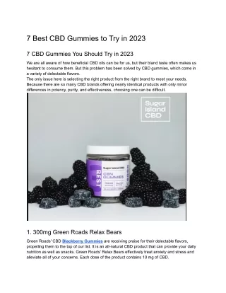 7 Best CBD Gummies to Try in 2023