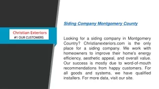 Siding Company Montgomery County Christianexteriors.com