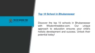 Top 10 School In Bhubaneswar Wisdomtreebbsr.com