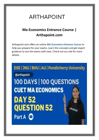 Iit Jam Economics Course In India | Arthapoint.com