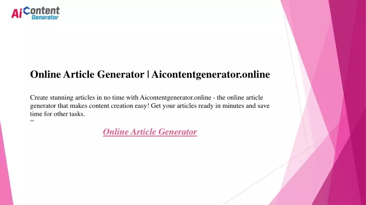 online article generator aicontentgenerator