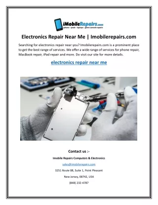 Electronics Repair Near Me  Imobilerepairs