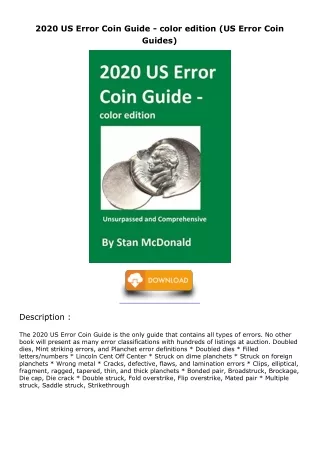 Read ebook [PDF] 2020 US Error Coin Guide - color edition (US Error Coin Guides)