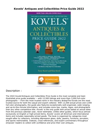 get [PDF] Download Kovels' Antiques and Collectibles Price Guide 2022 kindle