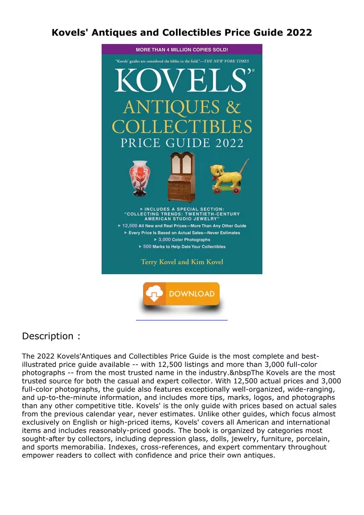 kovels antiques and collectibles price guide 2022