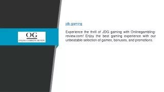 jdb gaming experience the thrill of jdg gaming