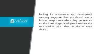 Ecommerce App Development Company Singapore Juzapps.com