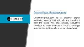 Creative Digital Marketing Agency Chambersgroup.com