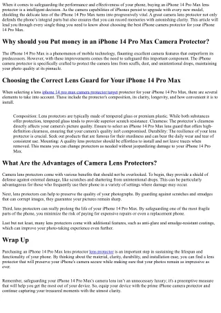Choosing the Best iPhone 14 Pro Max Camera Protector: A Handbook to Lens Safety