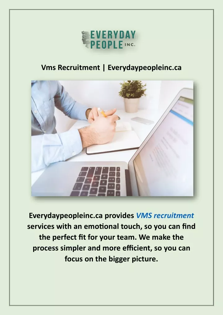 vms recruitment everydaypeopleinc ca